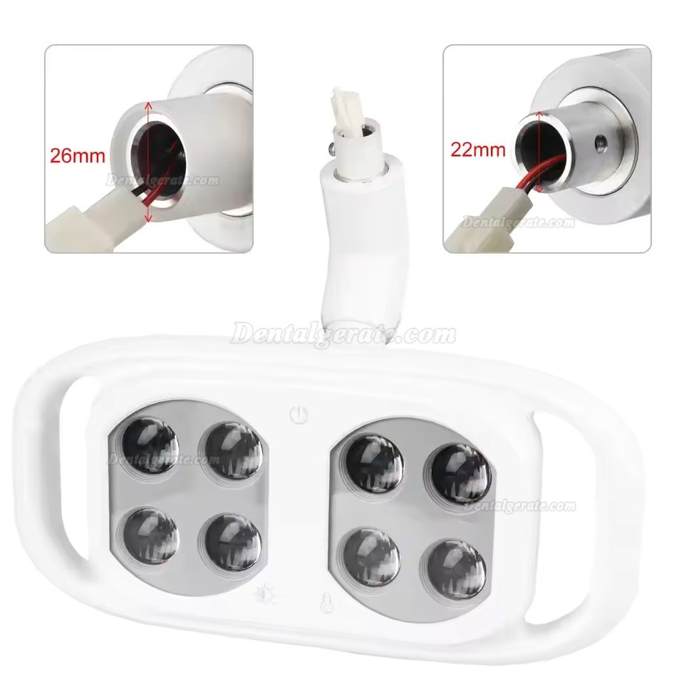 Zahnarztlampe 8 LEDs, 10 W, zweifarbig einstellbar mit infrarot-induktive